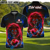 BlueJose Electric Lion Golf Polo Customized Name, Team Name 3D Shirts (4 Colors)