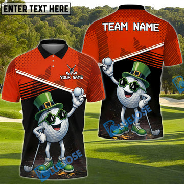 BlueJose Shamrock Swing Golf Polo Customized Name, Team Name 3D Shirts (4 Colors)
