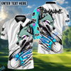 BlueJose Savage Wolf Golf Polo Customized Name, Team Name 3D Shirts (4 Colors)