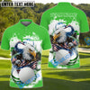 BlueJose American Eagle Power Golf Polo Customized Name, Team Name 3D Shirts (4 Colors)