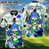 BlueJose Graffiti Skull Golf Polo Customized Name, Team Name 3D Shirts (4 Colors)