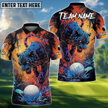 BlueJose Shadow Panther Golf Polo Shirt Customized Name, Team Name Shirts