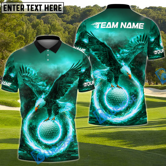 BlueJose Phoenix Flame Golf Polo Customized Name, Team Name 3D Shirts (4 Colors)