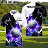 BlueJose Thunder Strike Golf Polo Customized Name, Team Name 3D Shirts (4 Colors)
