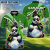 BlueJose Cool Panda Swing Golf Polo Customized Name, Team Name 3D Shirts (4 Colors)