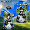 BlueJose Cool Panda Swing Golf Polo Customized Name, Team Name 3D Shirts (4 Colors)