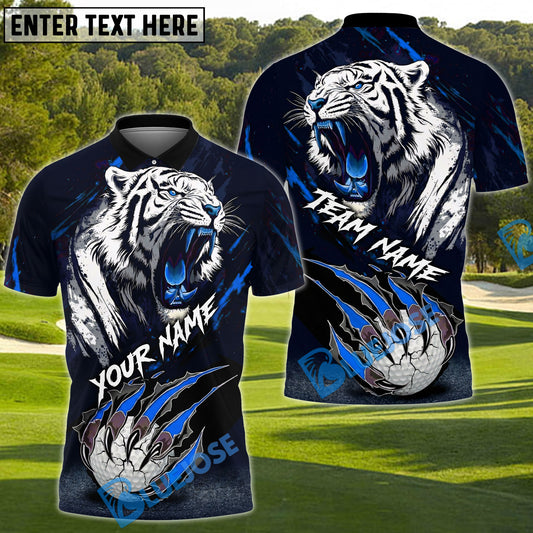 BlueJose Savage Tiger Golf Polo Customized Name, Team Name 3D Shirts (4 Colors)