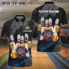 BlueJose Bowling & Pins Funny Beer Drunk Gang Customized Name, Team Name 3D Shirt (6 Colors)