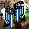 BlueJose Billiards 8 Ball American Flag Striped Colorful Customized Name, Team Name 3D Shirt (6 Colors)