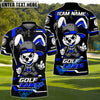 BlueJose Bunny Swing Golf Polo Customized Name, Team Name 3D Shirts (4 Colors)