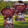 BlueJose Graffiti Swing King Golf Polo Customized Name, Team Name 3D Shirts (4 Colors)
