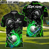 BlueJose Fire Reaper Golf Polo Customized Name, Team Name 3D Shirts (4 Colors)