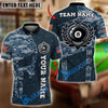 BlueJose Billiards 8 Ball Punisher Skull Camo Round Logo Personalized Name Shirt (4 Colors)