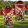 BlueJose Shiba Inu Disc Golf Action Polo Personalized Name, Team Name 3D Shirt (4 Colors)