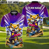 BlueJose Shiba Inu Disc Golf Action Polo Personalized Name, Team Name 3D Shirt (4 Colors)