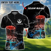 BlueJose Thunder Strike Disc Golf Polo Shirt Personalized Name, Team Name 3D Shirt (4 Colors)