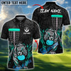 BlueJose Blazing Leopard Strike Disc Golf Polo Personalized Name, Team Name 3D Shirt (4 Colors)