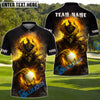BlueJose Dark Skull Golf Polo Personalized Name, Team Name 3D Shirt (4 Colors)