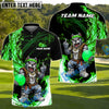 BlueJose Fire Strike Wolf Disc Golf Polo Personalized Name, Team Name 3D Shirt (4 Colors)