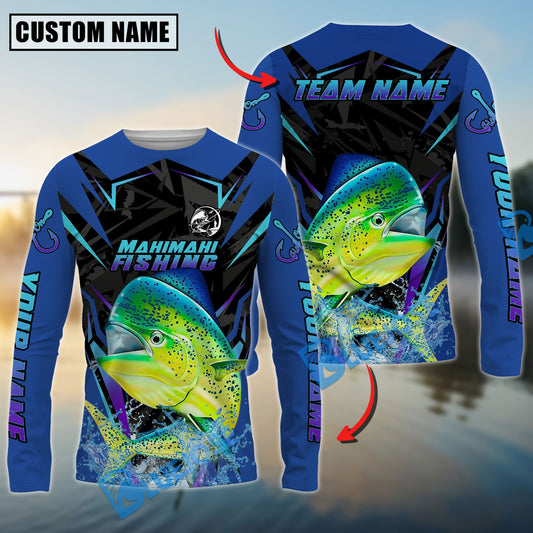 Bluejose Mahi-Mahi Fishing Neon Sport Jersey Style Custom Name & Team Name 3D Shirts