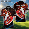 BlueJose Power Strike Disc Golf Polo Personalized Name, Team Name 3D Shirt (4 Colors)