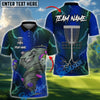 BlueJose Strike Flight Disc Golf Polo Personalized Name, Team Name 3D Shirt (4 Colors)