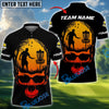 BlueJose Skull Forest Disc Golf Polo Personalized Name, Team Name 3D Shirt (4 Colors)
