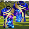 BlueJose Galaxy Disc Golf Polo Personalized Name, Team Name 3D Shirt (4 Colors)