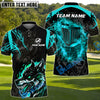 BlueJose Thunder Wolf Disc Golf Polo Personalized Name, Team Name 3D Shirt (4 Colors)