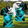BlueJose Power Strike Disc Golf Polo Personalized Name, Team Name 3D Shirt (4 Colors)