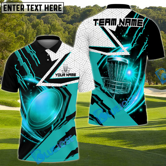 BlueJose Power Strike Disc Golf Polo Personalized Name, Team Name 3D Shirt (4 Colors)