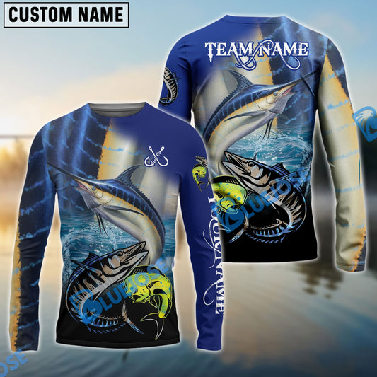 Bluejose Marlin Fishing Ocean & Lake Custom Name & Team Name 3D Shirts