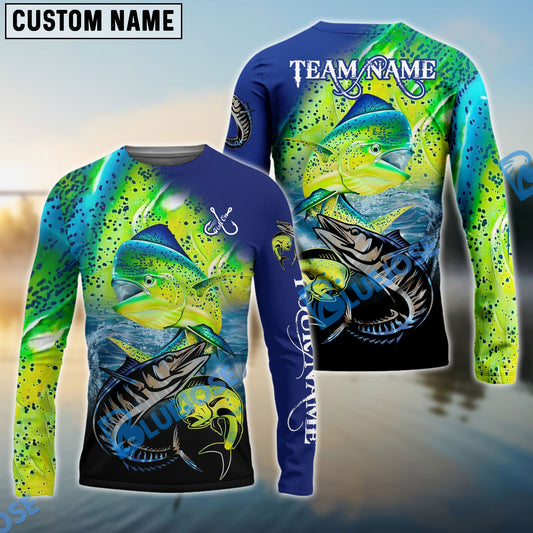 Bluejose Mahi-Mahi Fishing Ocean & Lake Custom Name & Team Name 3D Shirts