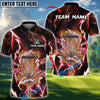 BlueJose Lightning Strike Disc Golf Polo Personalized Name, Team Name 3D Shirt (4 Colors)