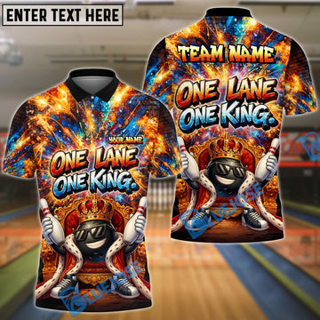 BlueJose Bowling And Pins Funny Character One Lane One King Customized Name, Team Name 3D Shirt