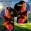 BlueJose Patriot Fire Eagle Disc Golf Polo Customized Name, Team Name 3D Shirts