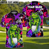 BlueJose Graffiti Frog Golf Polo Personalized Name, Team Name 3D Shirt (4 Colors)