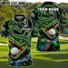 BlueJose Crocodile Funny Golf Polo Personalized Name, Team Name 3D Shirt (4 Colors)