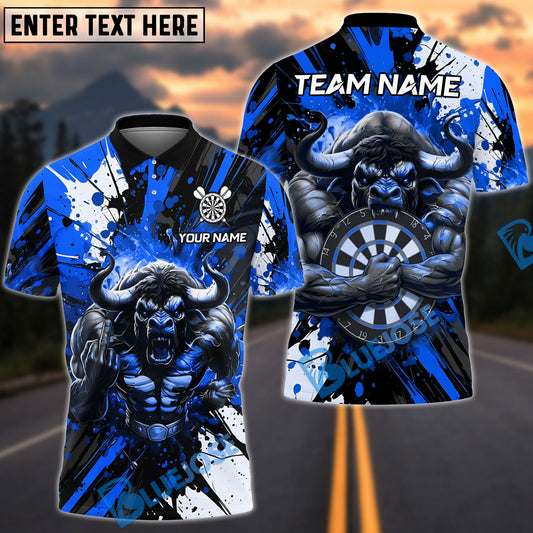 BlueJose Darts Minotaur Bullseye Blood Splatter Multicolor Options Personalized Name Shirt (4 Colors)