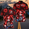 BlueJose Darts Valentine Cute Bear Design Personalized Name, Team Name Unisex Shirt (4 Colors)