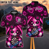 BlueJose Darts Valentine Cute Bear Design Personalized Name, Team Name Unisex Shirt (4 Colors)