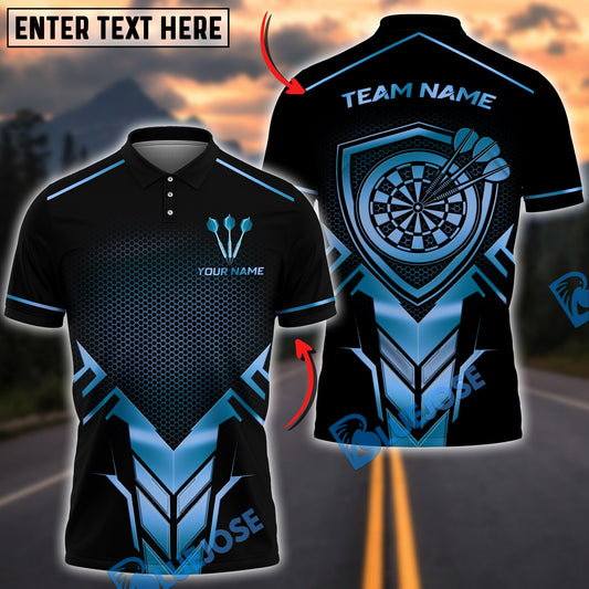 BlueJose Darts Elite Golden Shield Personalized Name, Team Name Unisex Shirt (6 Colors)