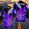 BlueJose Darts Flaming Dartboard Grunge Dot Design Personalized Name, Team Name Unisex Shirt (4 Colors)