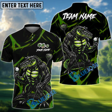 BlueJose Golf Beast Mode Alligator Design Personalized Name, Team Name 3D Shirt (4 Colors)