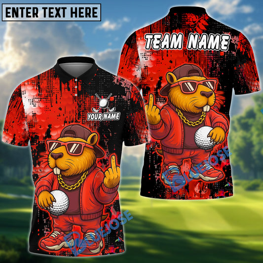 BlueJose Golf Cool Capybara Design Personalized Name, Team Name 3D Shirt (4 Colors)