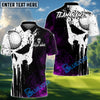 BlueJose Golf Grunge Punisher Skull Design Personalized Name, Team Name 3D Shirt (4 Colors)
