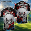 BlueJose Golf Evil Fire Monster American Flag Design Personalized Name, Team Name 3D Shirt (4 Colors)