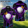 BlueJose Golf King Crown Design Personalized Name, Team Name 3D Shirt (4 Colors)