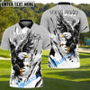 BlueJose Golf Ice Glare Eagle Design Personalized Name, Team Name 3D Shirt (5 Colors)