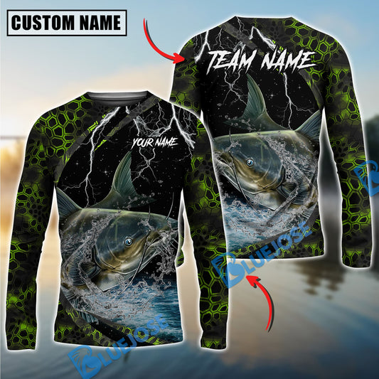 Bluejose Fishing Green Thunder Strike Custom Name & Team Name 3D Shirts (12 Breeds)
